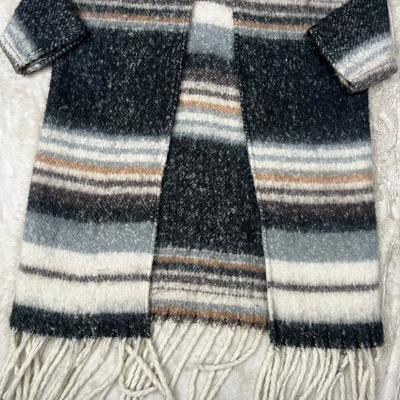 Anthropologie Knit Kimono - One Size Striped Poncho Shawl Boho Western Festival - Picture 5 of 8